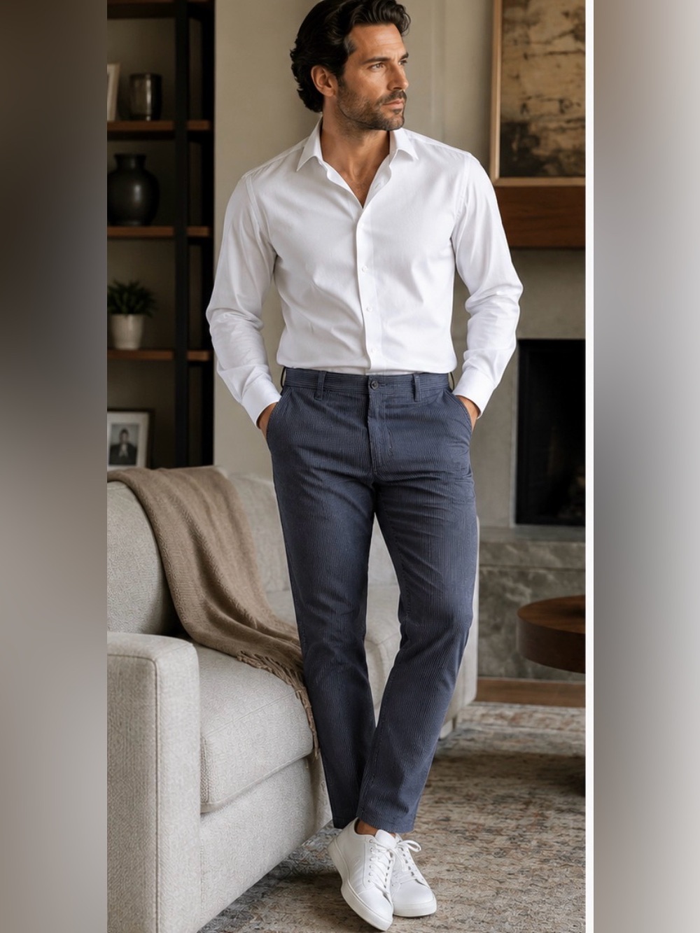Sartore Zignone Thin Stripe Pants Size 32 Inseam 27.5 Stretch Performance Fabric